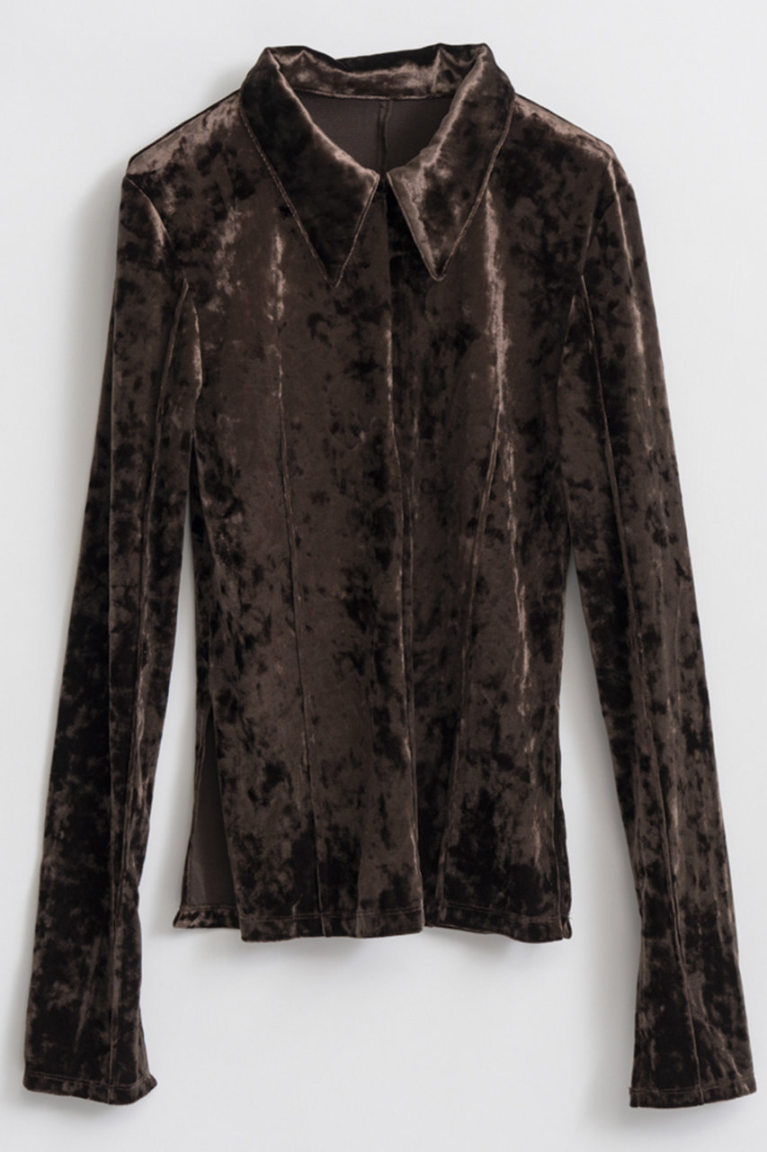 メゾンスペシャル/MAISON SPECIALのVelour Polo Shirt/ベロアポロシャツ(BRN(ブラウン)/21262415202)