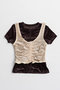 Layered Velour Top/レイヤードベロアトップ メゾンスペシャル/MAISON SPECIAL BRN(ブラウン)