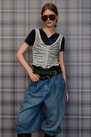メゾンスペシャル/MAISON SPECIALのLayered Velour Top/レイヤードベロアトップ