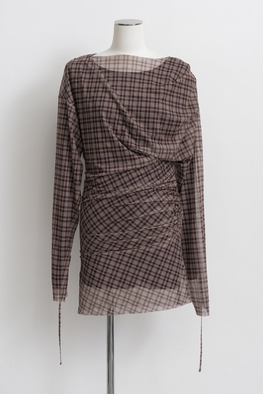 メゾンスペシャル/MAISON SPECIALの【予約販売】Sheer Layered Drape Top/シアーレイヤードドレープトップ(BRN(ブラウン)/21262415204)