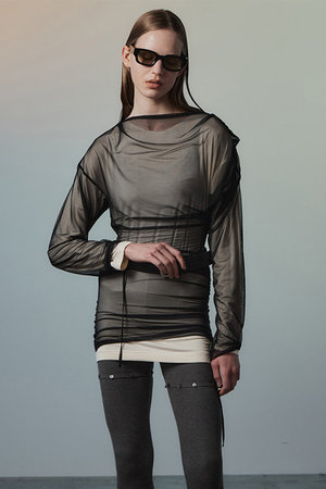 メゾンスペシャル/MAISON SPECIALの【予約販売】Sheer Layered Drape Top/シアーレイヤードドレープトップ(110100/110103)