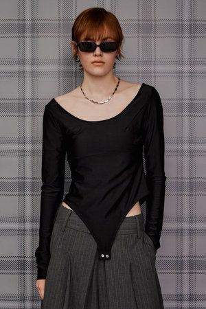 メゾンスペシャル/MAISON SPECIALのOpen-Neck Bodysuit/オープンネックボディスーツ(110100/110103)