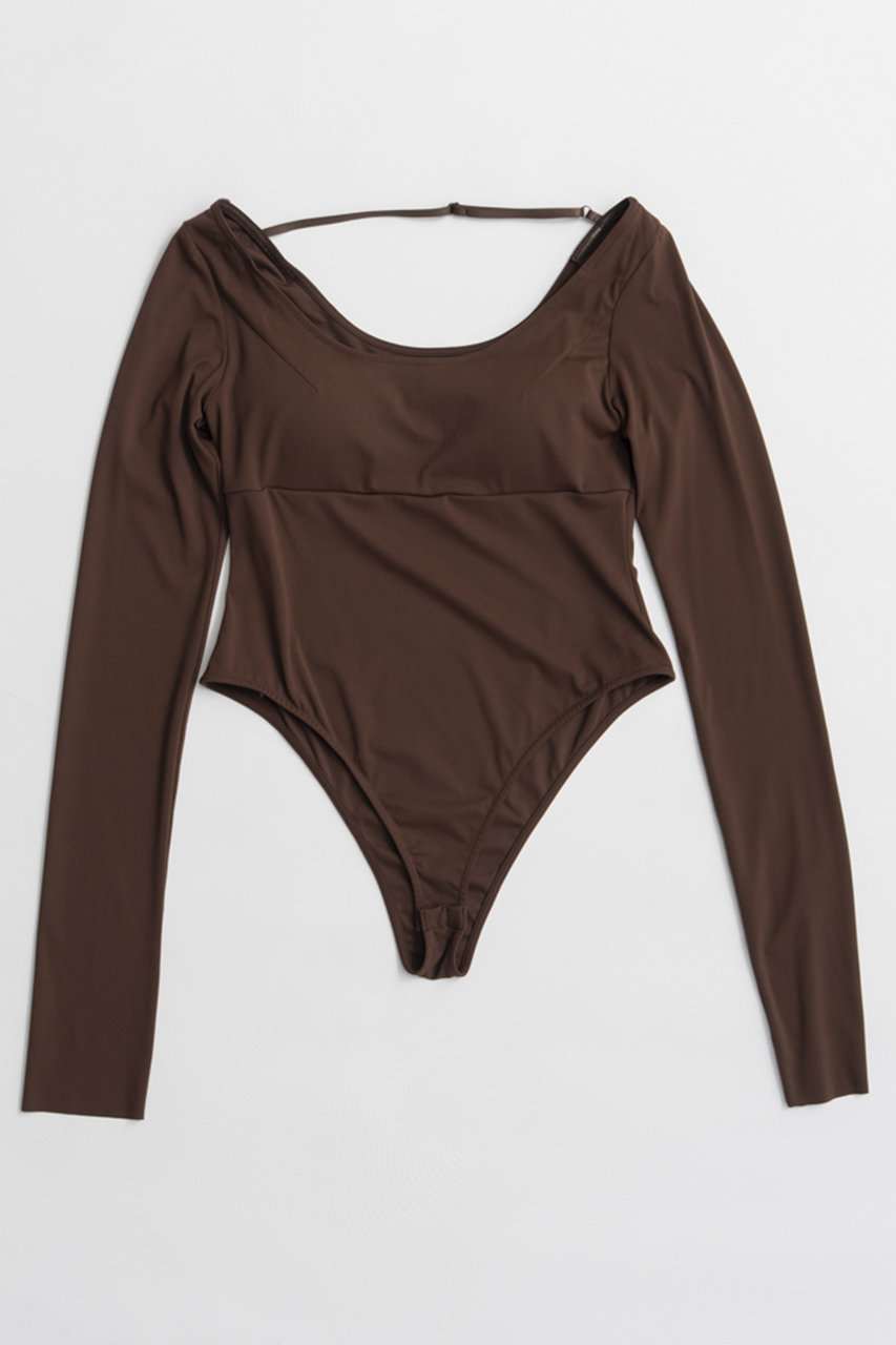 メゾンスペシャル/MAISON SPECIALのOpen-Neck Bodysuit/オープンネックボディスーツ(BRN(ブラウン)/21262415205)
