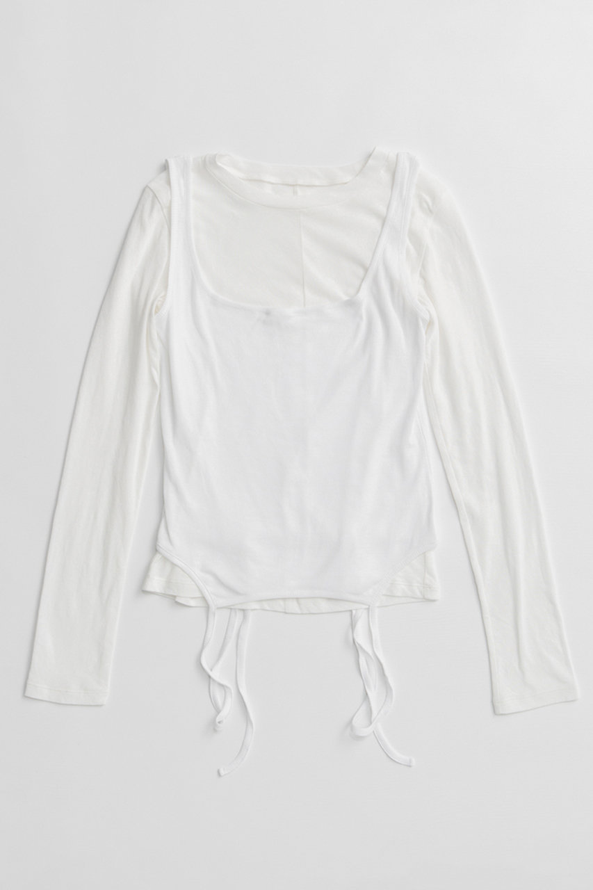 メゾンスペシャル/MAISON SPECIALの【予約販売】Layered Sheer Top/レイヤードシアーTOP(WHT(ホワイト)/21262415302)