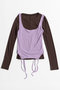 【予約販売】Layered Sheer Top/レイヤードシアーTOP メゾンスペシャル/MAISON SPECIAL BRN(ブラウン)