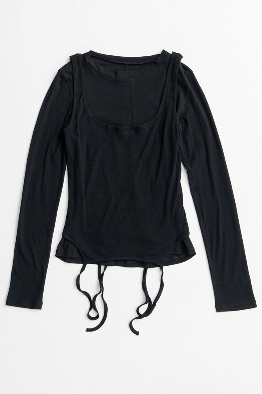 メゾンスペシャル/MAISON SPECIALの【予約販売】Layered Sheer Top/レイヤードシアーTOP(BLK(ブラック)/21262415302)