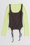 【予約販売】Layered Sheer Top/レイヤードシアーTOP メゾンスペシャル/MAISON SPECIAL LIME(ライム)