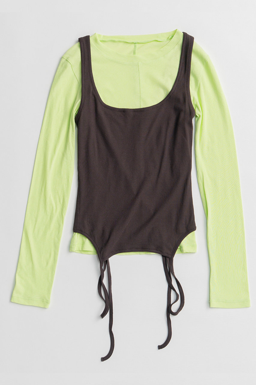 メゾンスペシャル/MAISON SPECIALの【予約販売】Layered Sheer Top/レイヤードシアーTOP(LIME(ライム)/21262415302)