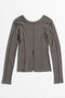 【予約販売】2WAY Cashmere Silk Blend Ribbed Top/2WAYカシミヤシルクブレンドリブTOP メゾンスペシャル/MAISON SPECIAL C.GRY(チャコールグレー)