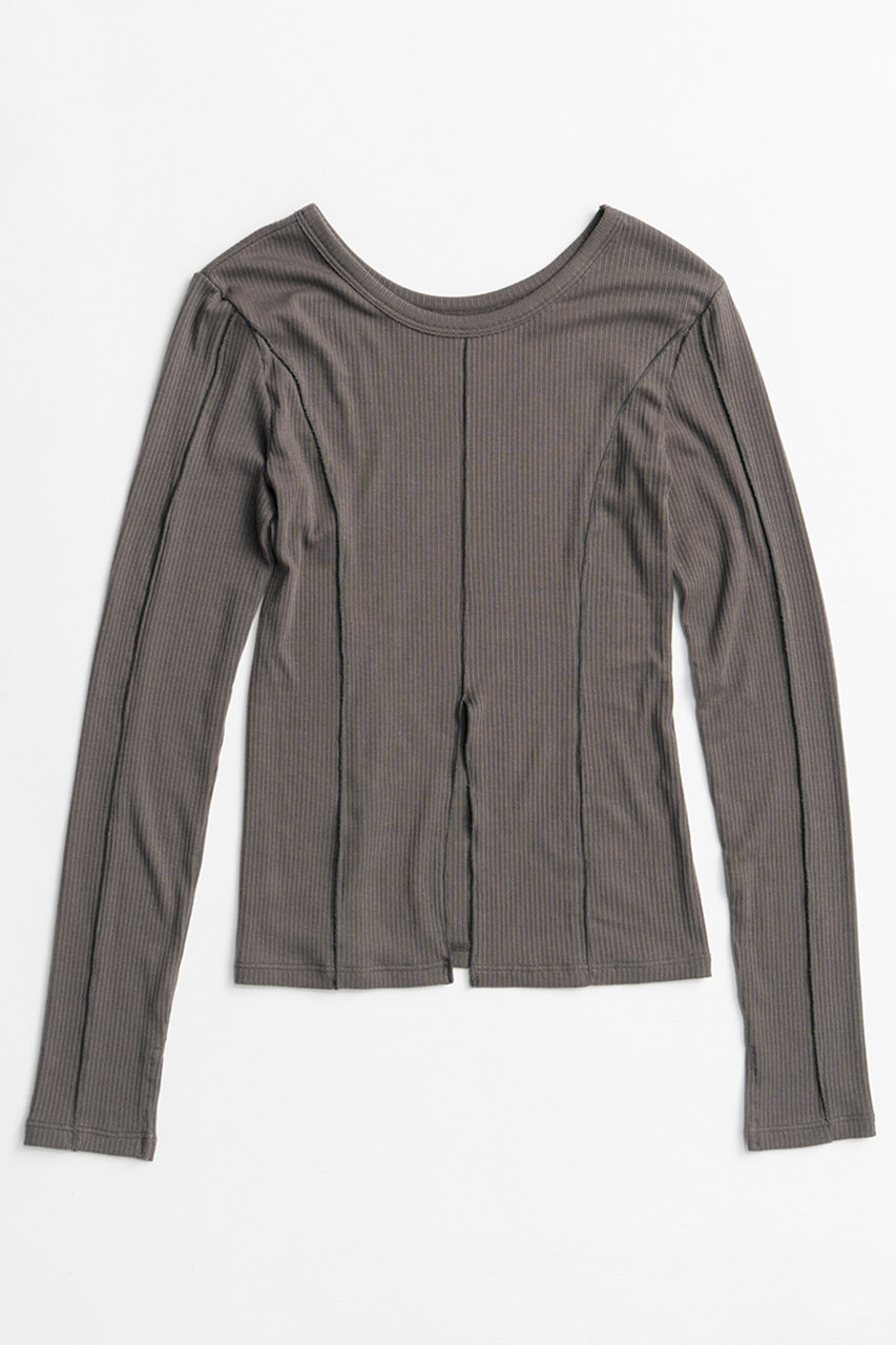 メゾンスペシャル/MAISON SPECIALの【予約販売】2WAY Cashmere Silk Blend Ribbed Top/2WAYカシミヤシルクブレンドリブTOP(C.GRY(チャコールグレー)/21262415303)