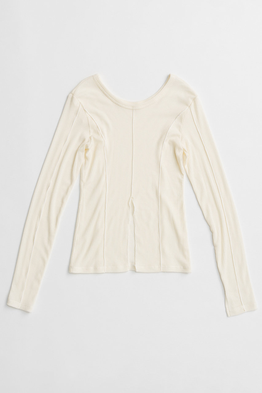 メゾンスペシャル/MAISON SPECIALの【予約販売】2WAY Cashmere Silk Blend Ribbed Top/2WAYカシミヤシルクブレンドリブTOP(WHT(ホワイト)/21262415303)