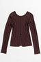 【予約販売】2WAY Cashmere Silk Blend Ribbed Top/2WAYカシミヤシルクブレンドリブTOP メゾンスペシャル/MAISON SPECIAL BRD(ボルドー)