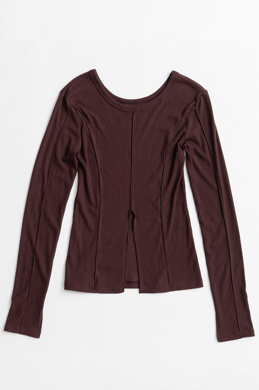 メゾンスペシャル/MAISON SPECIALの【予約販売】2WAY Cashmere Silk Blend Ribbed Top/2WAYカシミヤシルクブレンドリブTOP(BRD(ボルドー)/21262415303)