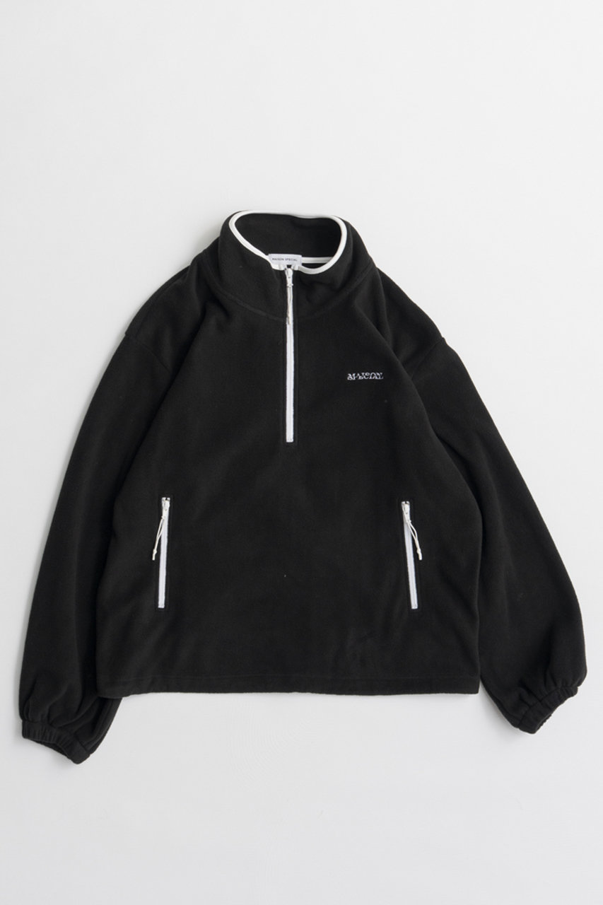 メゾンスペシャル/MAISON SPECIALの【予約販売】Half-Zip Fleece Top/ハーフジップフリーストップ(BLK(ブラック)/21262415306)