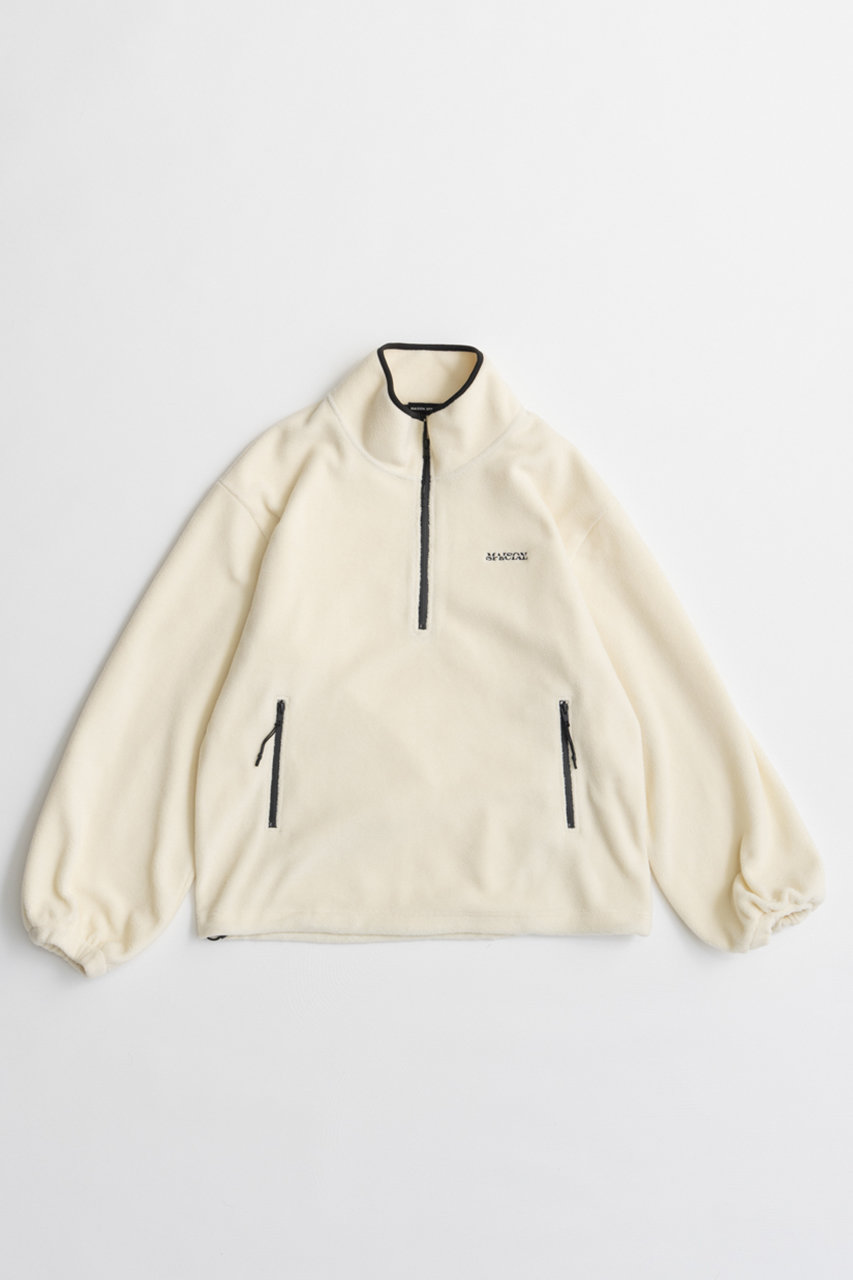メゾンスペシャル/MAISON SPECIALの【予約販売】Half-Zip Fleece Top/ハーフジップフリーストップ(WHT(ホワイト)/21262415306)