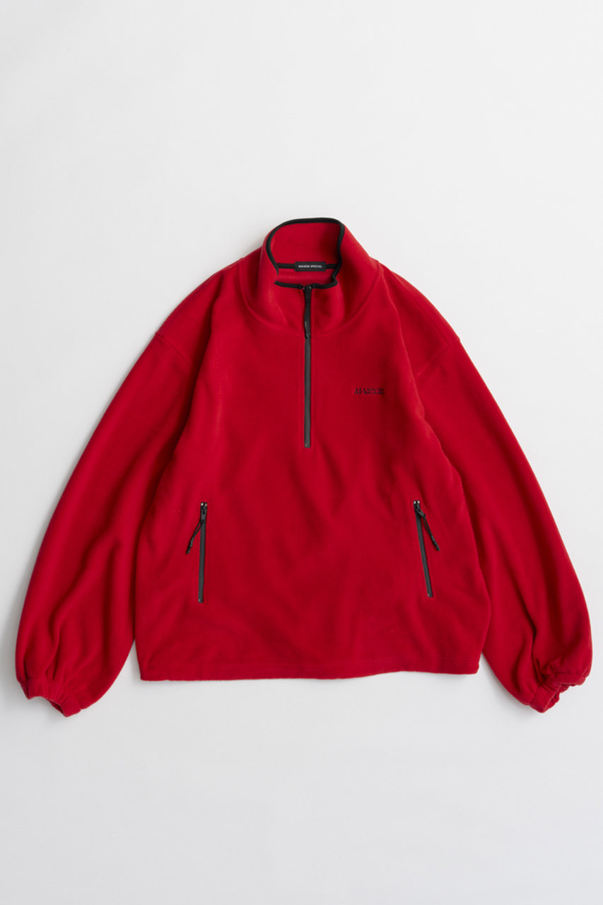 メゾンスペシャル/MAISON SPECIALの【予約販売】Half-Zip Fleece Top/ハーフジップフリーストップ(RED(レッド)/21262415306)