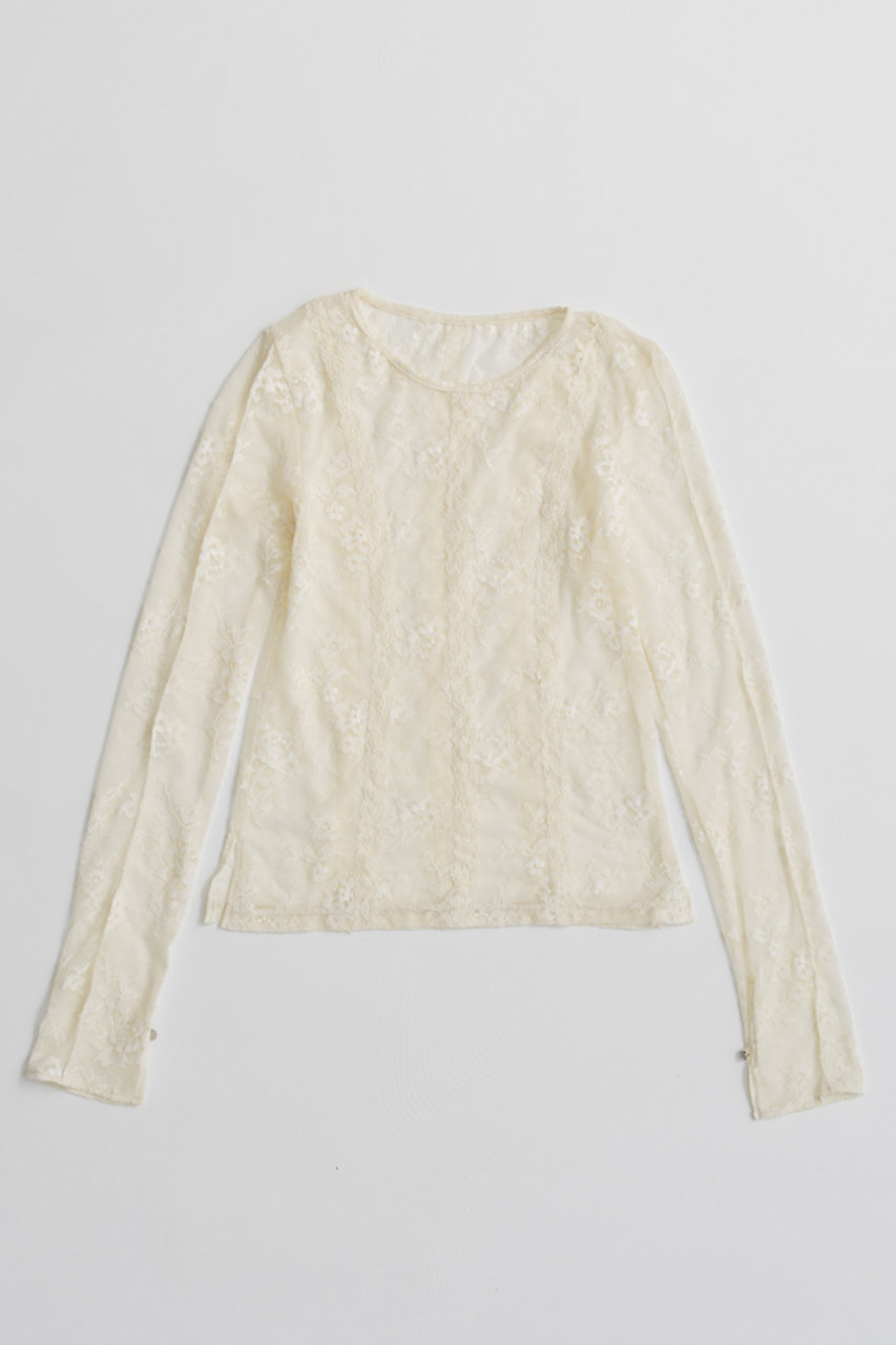 メゾンスペシャル/MAISON SPECIALのSleeve Slit Lace Top/スリーブスリットレーストップス(IVR(アイボリー)/21262415307)