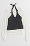 【予約販売】Border Halter Layered Off-Shoulder Top/ボーダーホルターレイヤードオフショルTOP メゾンスペシャル/MAISON SPECIAL WHT(ホワイト)