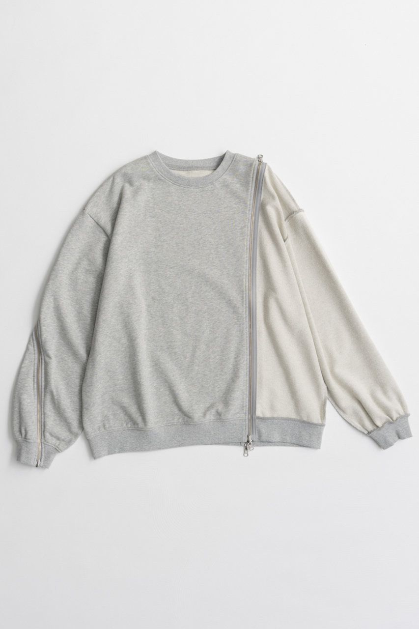 メゾンスペシャル/MAISON SPECIALの【予約販売】Reverse Zipper Sweatshirt/リバースファスナースウェット(L.GRY(ライトグレー)/21262416001)