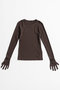 【予約販売】Glove Rib Jersey Top/グローブリブカットソートップス メゾンスペシャル/MAISON SPECIAL BRN(ブラウン)
