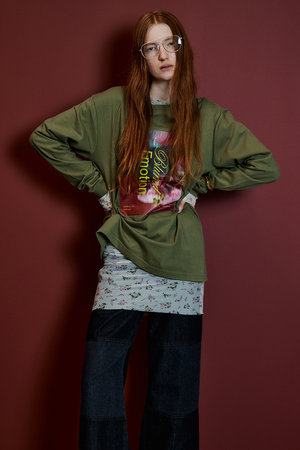 メゾンスペシャル/MAISON SPECIALのBlurred Emotion Logo Print Long Sleeve T-Shirt/BlurredEmotionロゴプリントロンTEE(110100/110103)