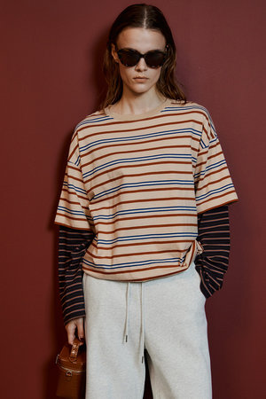 メゾンスペシャル/MAISON SPECIALのDouble Border T-Shirt/ダブルボーダーTシャツ(110100/110103)