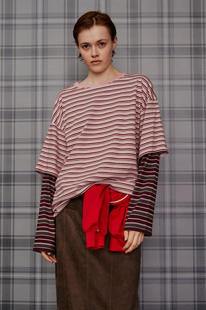 メゾンスペシャル/MAISON SPECIALのDouble Border T-Shirt/ダブルボーダーTシャツ(110100/110103)