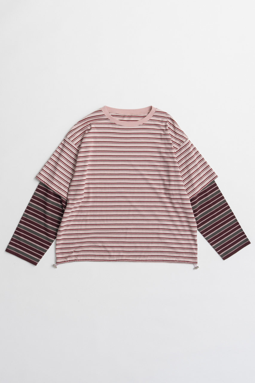メゾンスペシャル/MAISON SPECIALのDouble Border T-Shirt/ダブルボーダーTシャツ(PNK(ピンク)/21262416301)