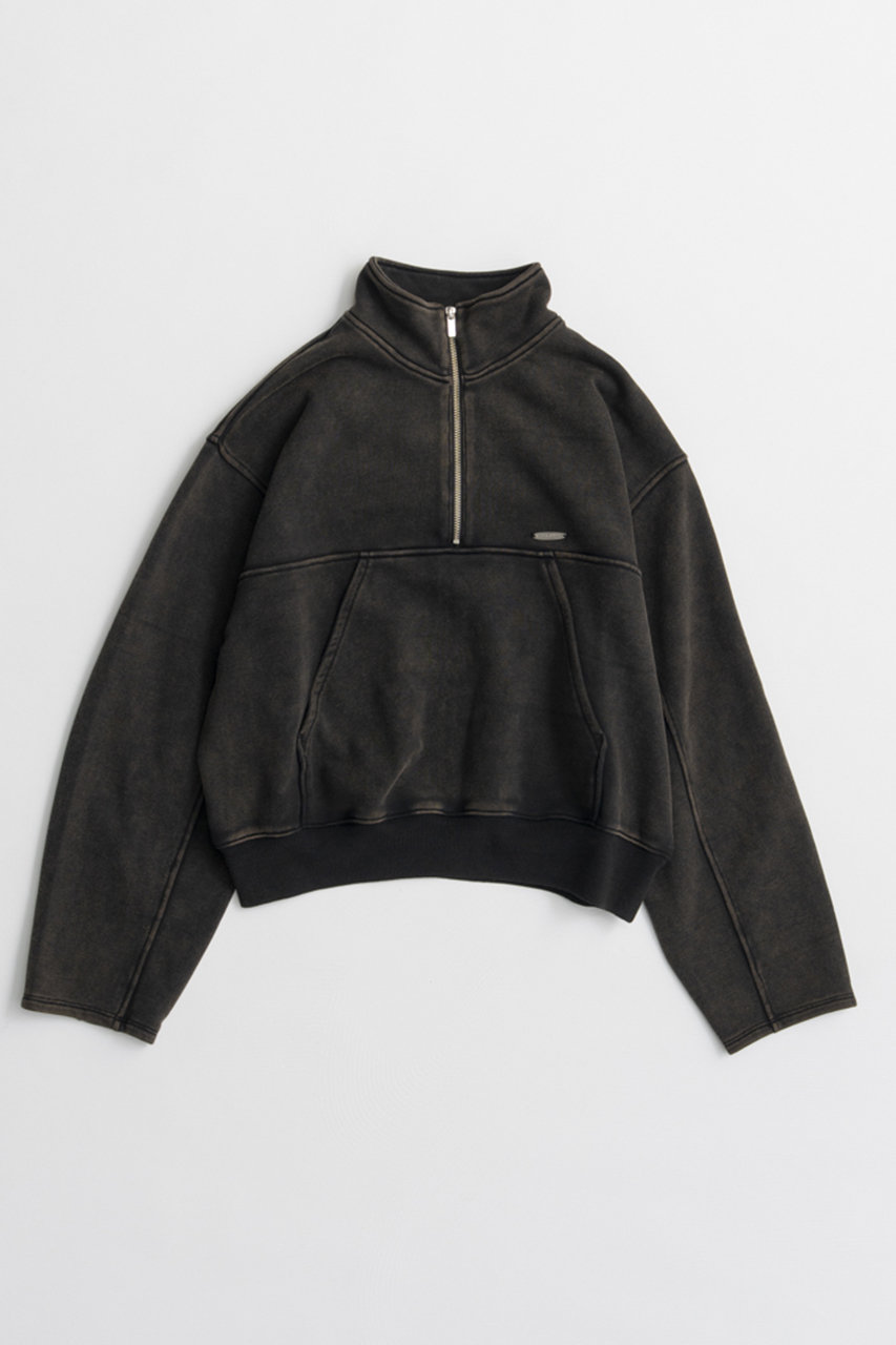 メゾンスペシャル/MAISON SPECIALの【予約販売】Short Half-Zip Sweatshirt/ショートハーフジップスウェット(C.GRY(チャコールグレー)/21262416305)