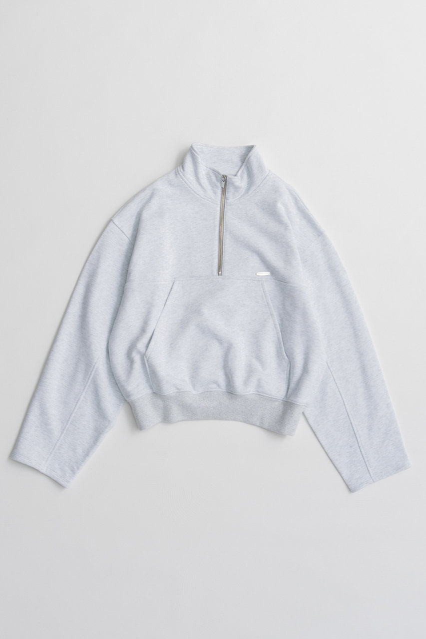 メゾンスペシャル/MAISON SPECIALの【予約販売】Short Half-Zip Sweatshirt/ショートハーフジップスウェット(L.GRY(ライトグレー)/21262416305)