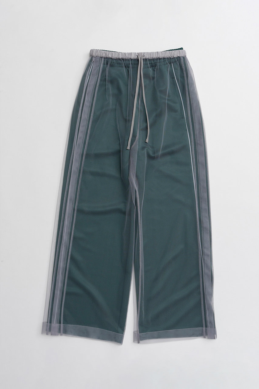 メゾンスペシャル/MAISON SPECIALの【予約販売】Tulle Side Line Jersey Pants/チュールサイドラインジャージパンツ(GRN(グリーン)/21262465310)