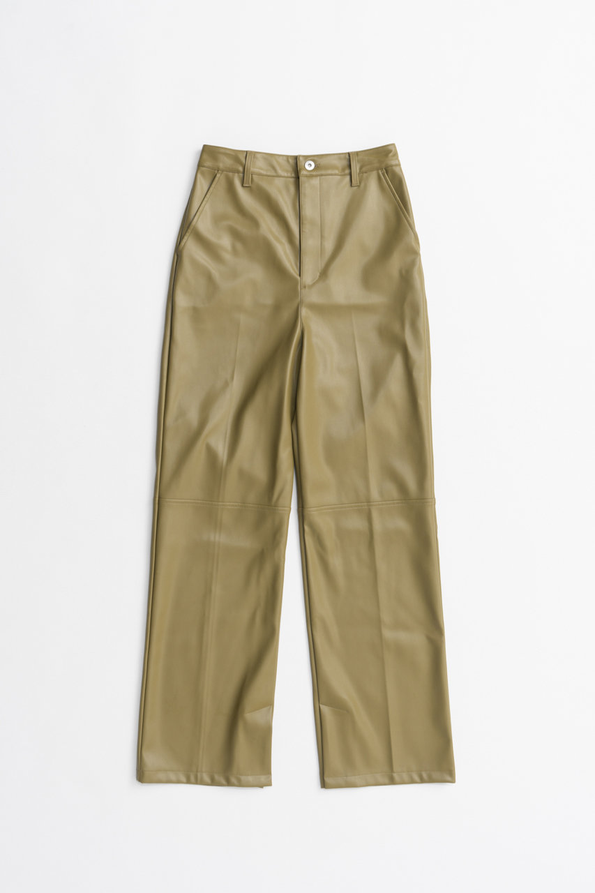 メゾンスペシャル/MAISON SPECIALのStraight Faux Leather Pants/ストレートフェイクレザーパンツ(KHK(カーキ)/21262465802)