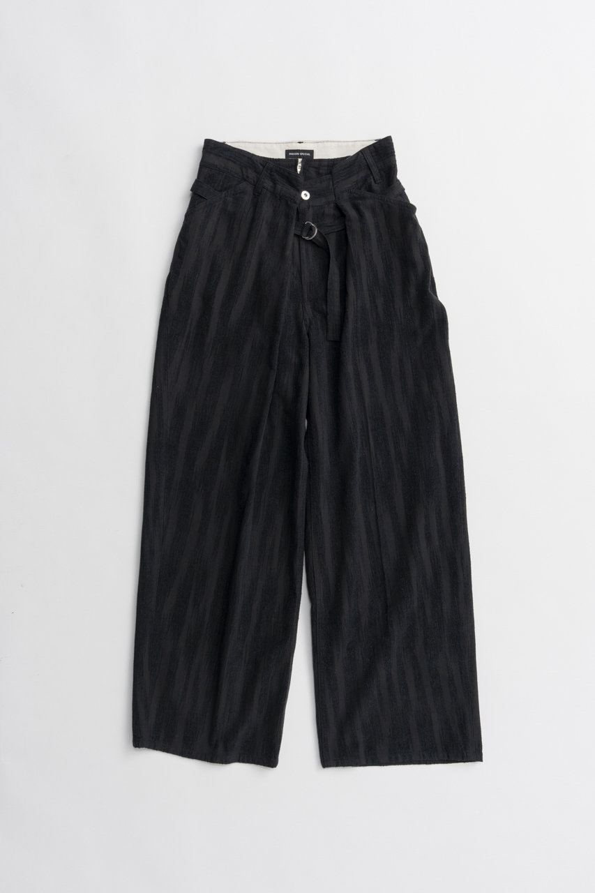 メゾンスペシャル/MAISON SPECIALの【予約販売】Double-Waist Wide Tuck Pants/ダブルウエストワイドタックパンツ(BLK(ブラック)/21262465804)