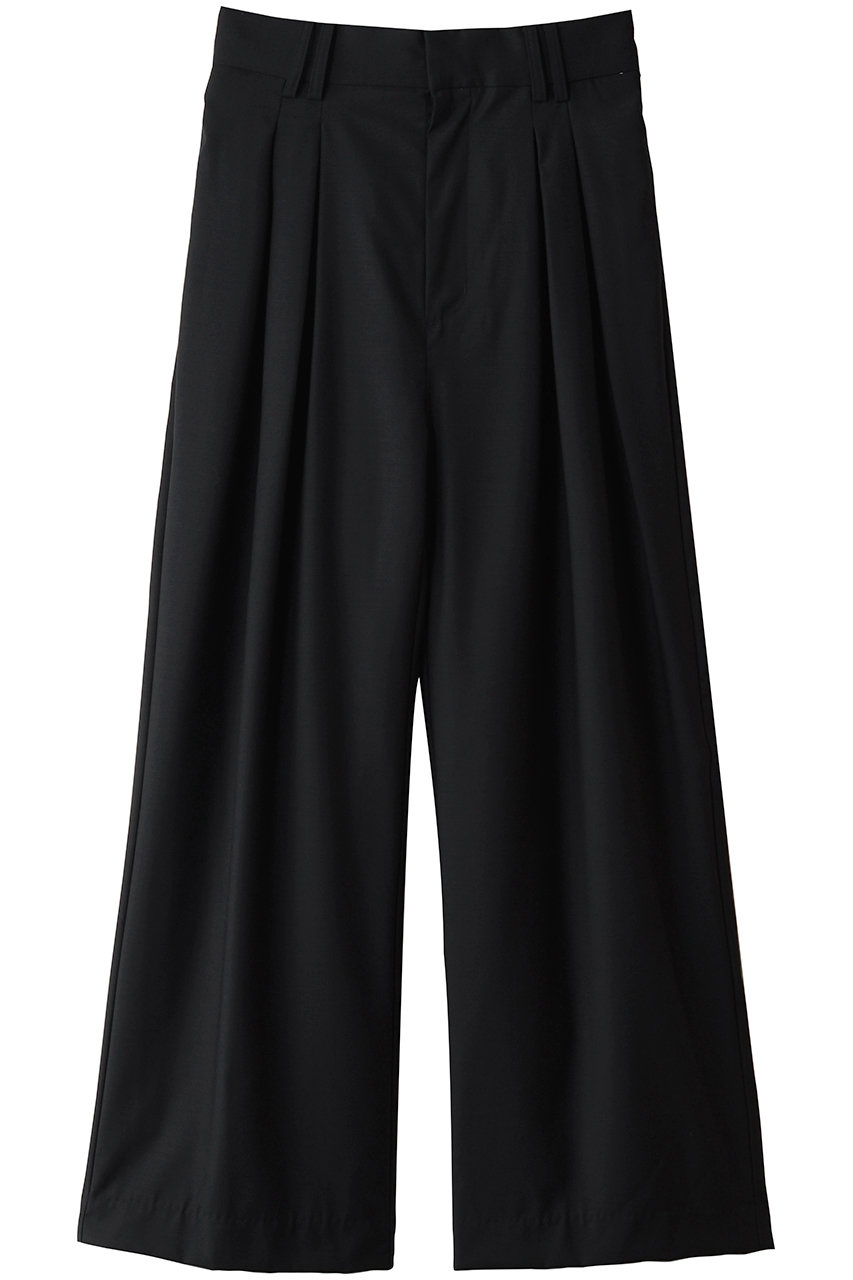 MAISON SPECIAL Super 140 Wool Satin Slacks/スーパー140ウールサテンスラックス (BLK(ブラック), 38) メゾンスペシャル ELLE SHOP