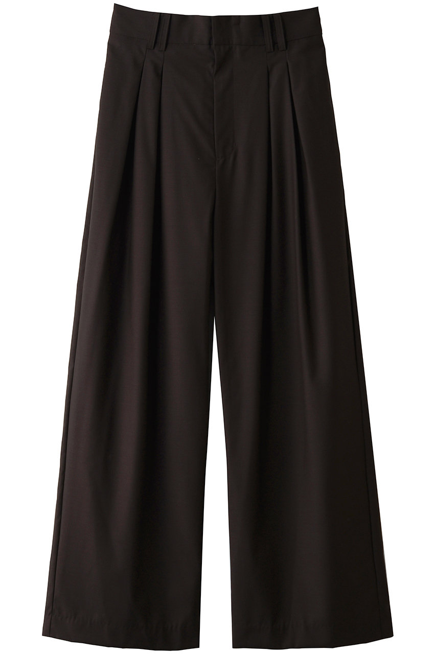 MAISON SPECIAL Super 140 Wool Satin Slacks/スーパー140ウールサテンスラックス (BRN(ブラウン), 38) メゾンスペシャル ELLE SHOP