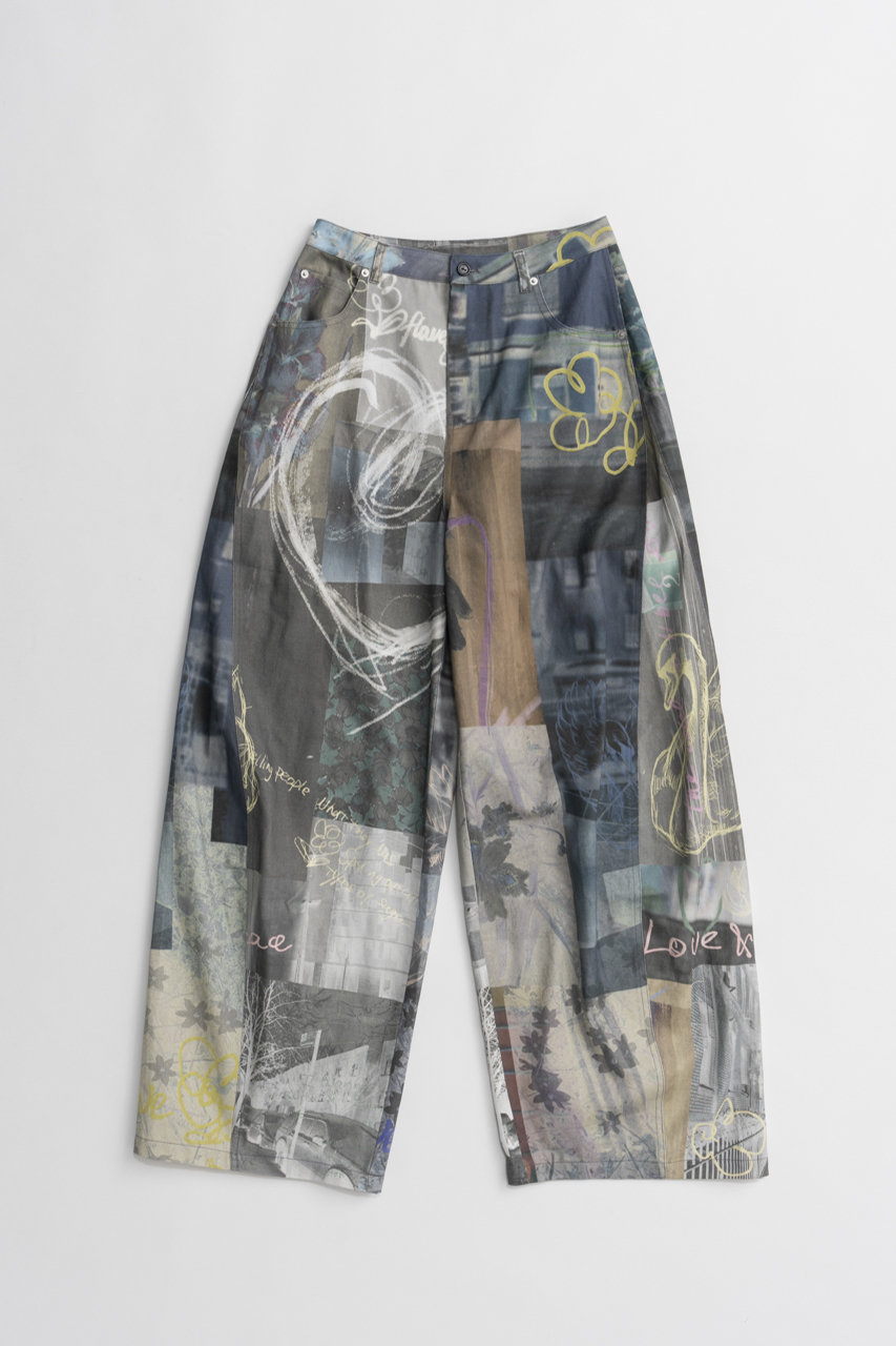 メゾンスペシャル/MAISON SPECIALの【予約販売】Collage Drawing Pants/コラージュドローイングパンツ(BLK(ブラック)/21262465807)