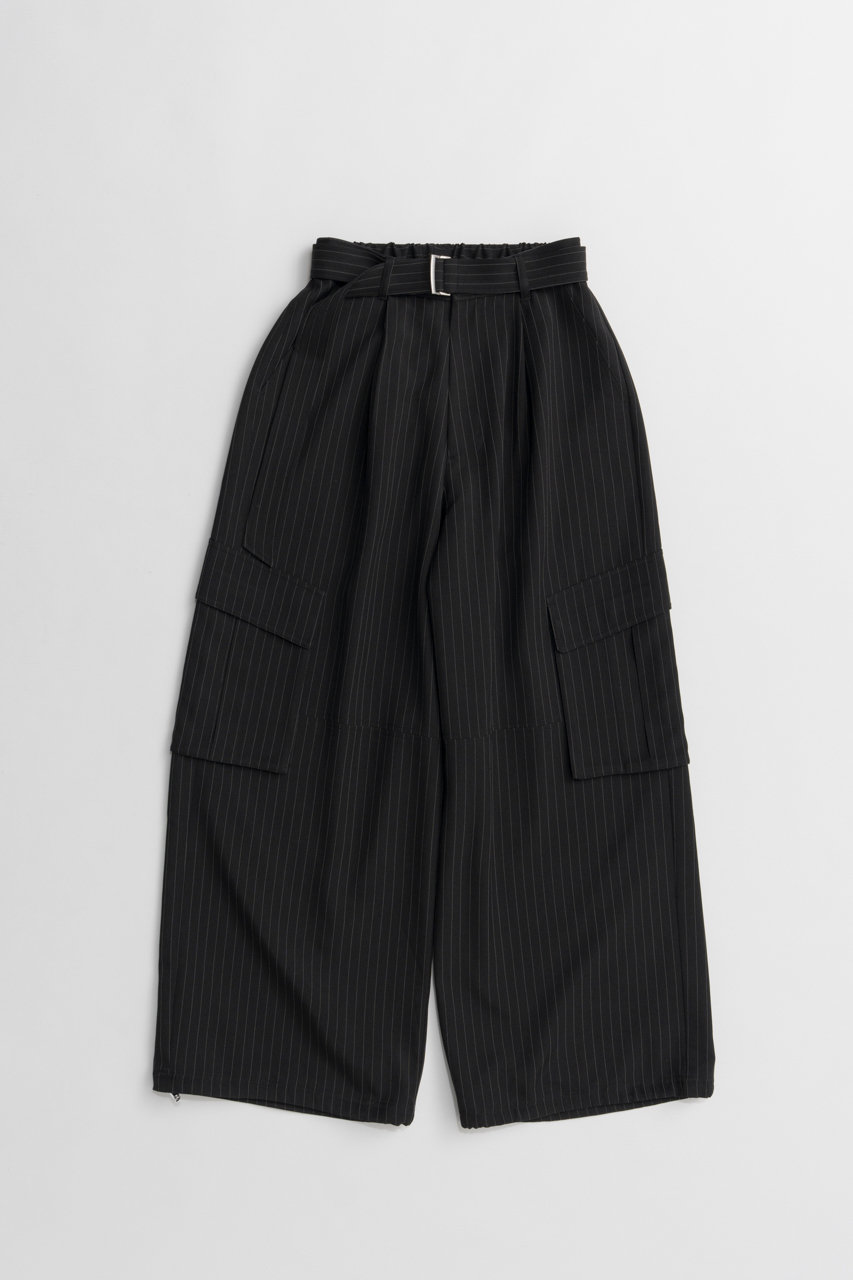メゾンスペシャル/MAISON SPECIALの【予約販売】Belted Suiting Cargo Pants/ベルテッドスーチングカーゴパンツ(BLK(ブラック)/21262466001)