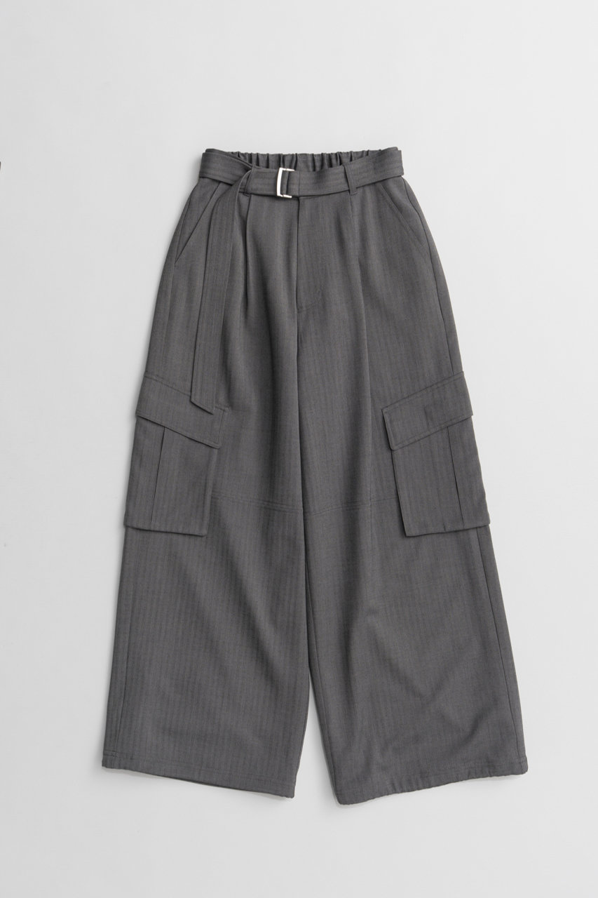 メゾンスペシャル/MAISON SPECIALの【予約販売】Belted Suiting Cargo Pants/ベルテッドスーチングカーゴパンツ(GRY(グレー)/21262466001)
