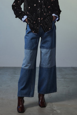 メゾンスペシャル/MAISON SPECIALの【予約販売】Knee Patch Wide Denim/ニーパッチワイドデニム(110600/110604)