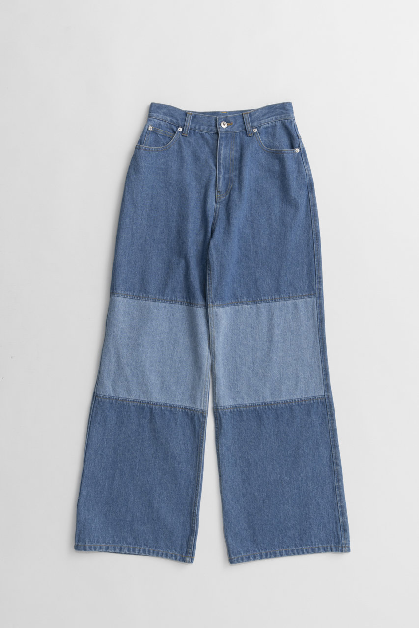 メゾンスペシャル/MAISON SPECIALの【予約販売】Knee Patch Wide Denim/ニーパッチワイドデニム(BLU(ブルー)/21262466302)