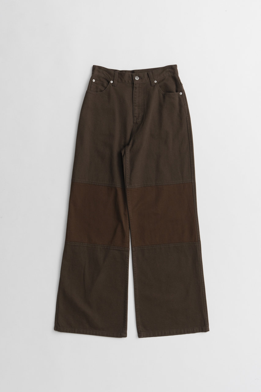 メゾンスペシャル/MAISON SPECIALのKnee Patch Wide Denim/ニーパッチワイドデニム(BRN(ブラウン)/21262466302)
