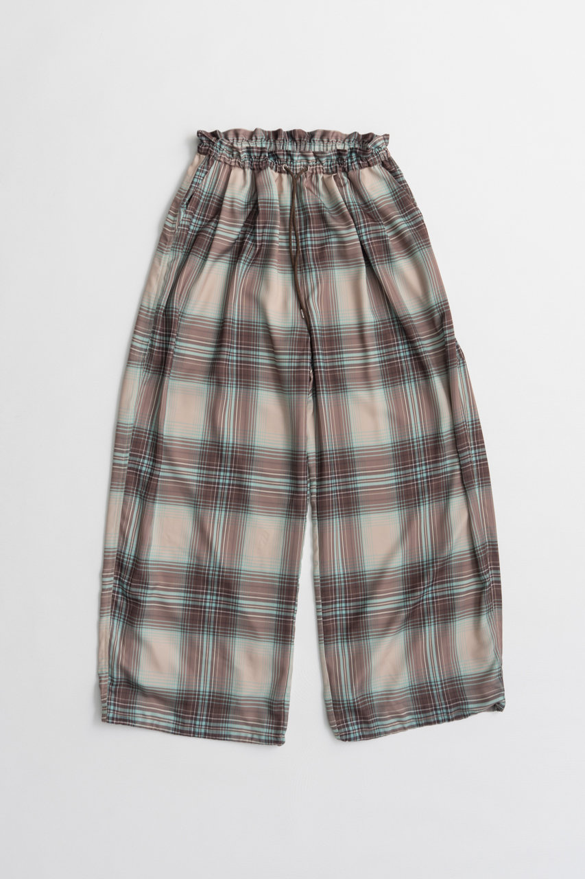 メゾンスペシャル/MAISON SPECIALの【予約販売】Satin Check Easy Pants/サテンチェックイージーパンツ(GRN(グリーン)/21262466304)