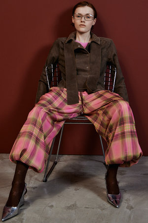 メゾンスペシャル/MAISON SPECIALの【予約販売】Satin Check Easy Pants/サテンチェックイージーパンツ(110600/110601)