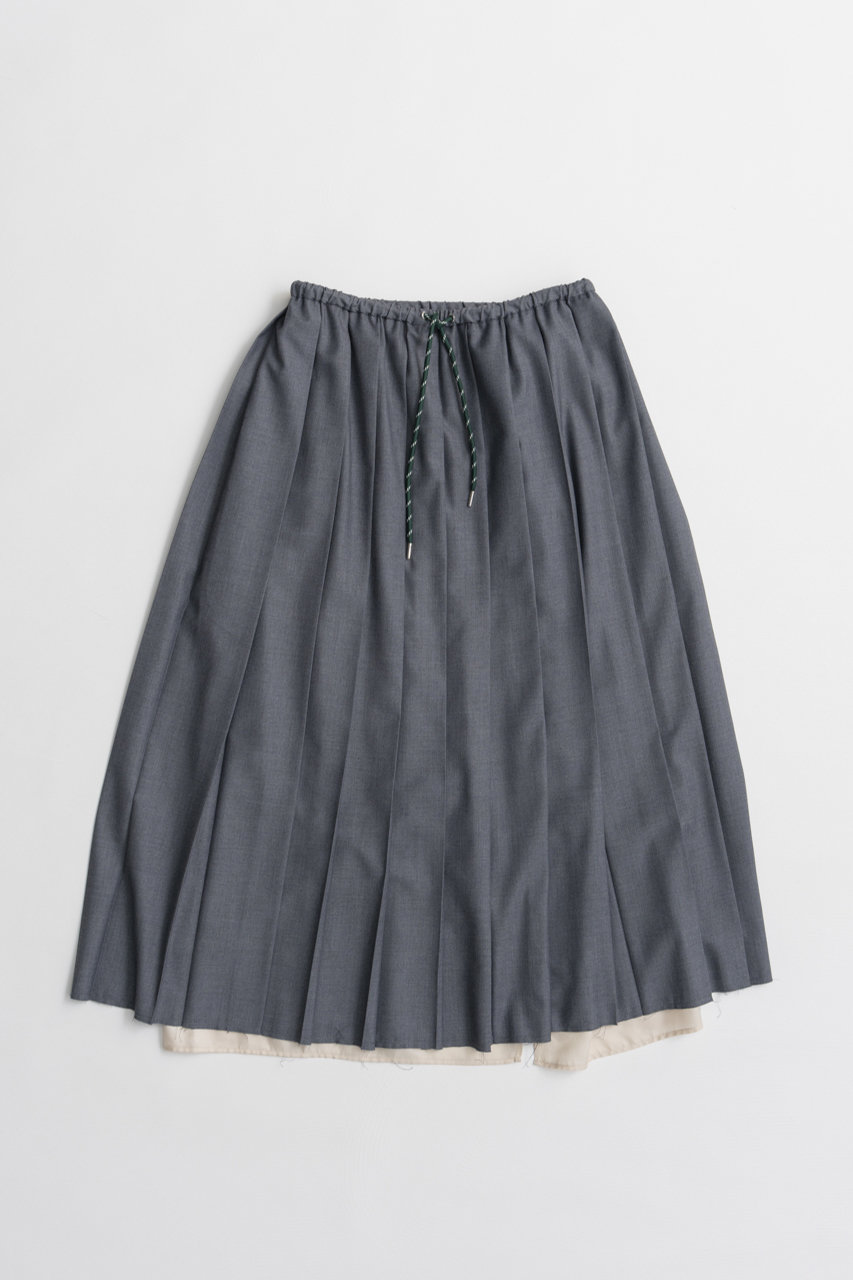 メゾンスペシャル/MAISON SPECIALの【予約販売】Waist Drawstring Pleated Skirt/ウエストドローストリングプリーツスカート(GRY(グレー)/21262516001)