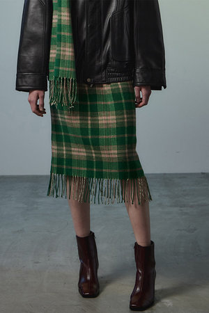 メゾンスペシャル/MAISON SPECIALの【予約販売】Check Fringe Skirt/チェックフリンジスカート(110700/110703)