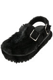 Fur-Like Volume Sole Slingback Mules/ファーライクボリュームソールスリングバックミュール