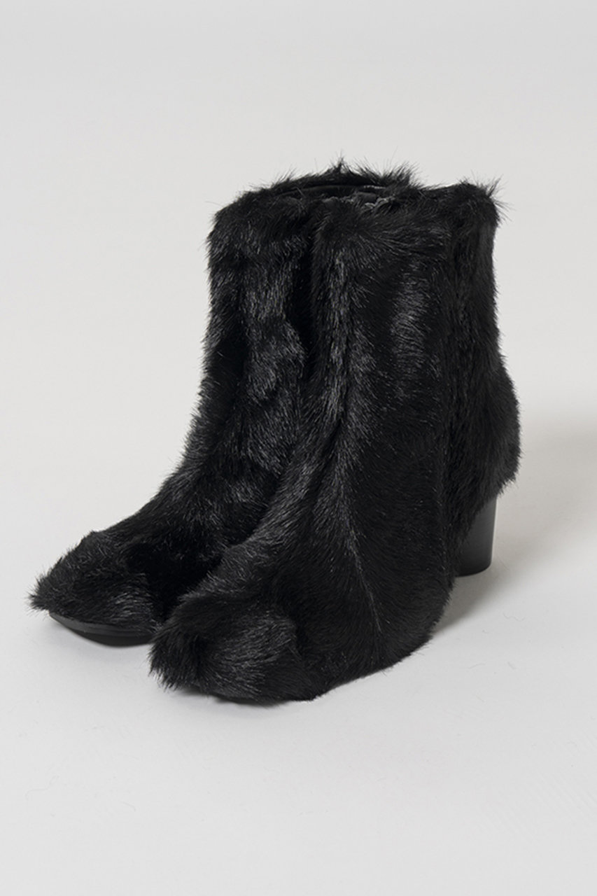 メゾンスペシャル/MAISON SPECIALのFur-Like Square Short Boots/ファーライクスクエアショートブーツ(BLK(ブラック)/21262565503)
