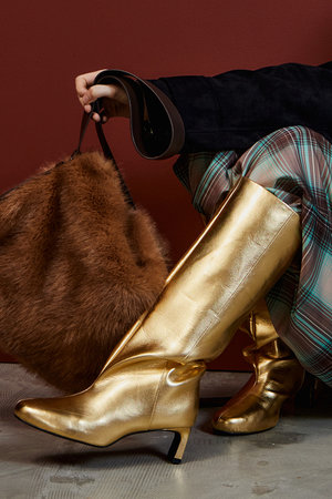 Round-Toe Wide Long Boots/ラウンドトゥワイドロングブーツ