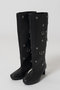 Round-Toe Pierced Wide Long Boots/ラウンドトゥピアスワイドロングブーツ メゾンスペシャル/MAISON SPECIAL BLK(ブラック)