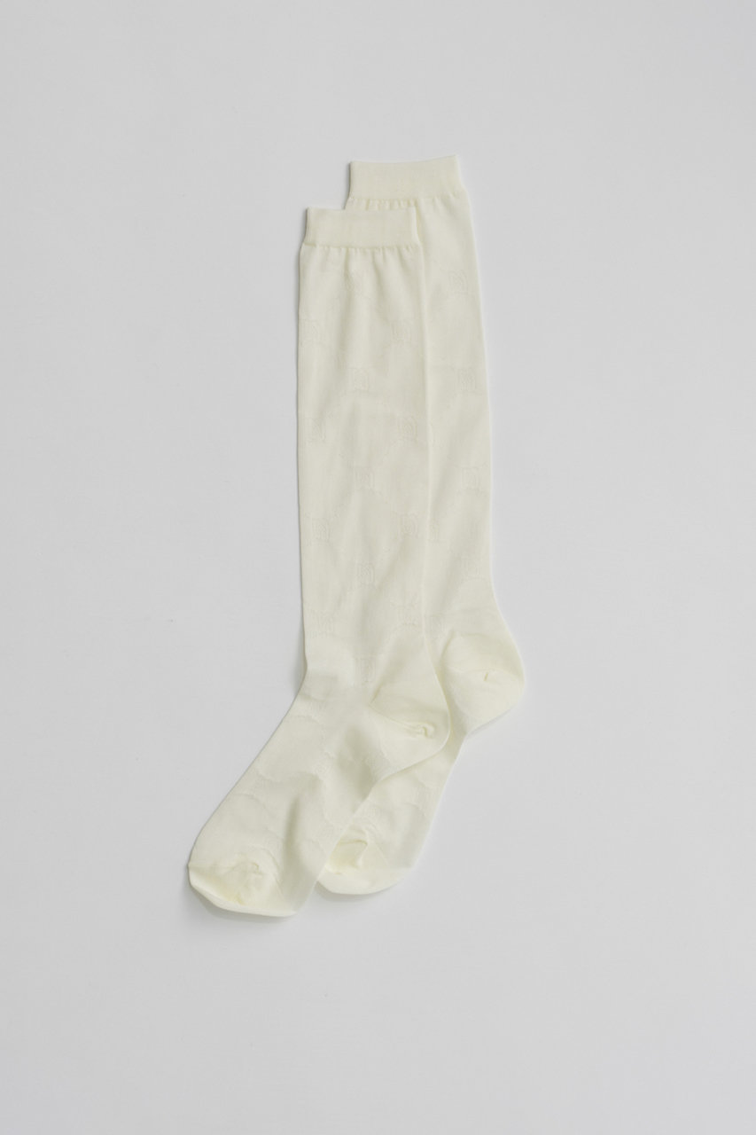 メゾンスペシャル/MAISON SPECIALのMS Logo Sheer Socks/MSロゴシアーソックス(WHT(ホワイト)/21262665801)